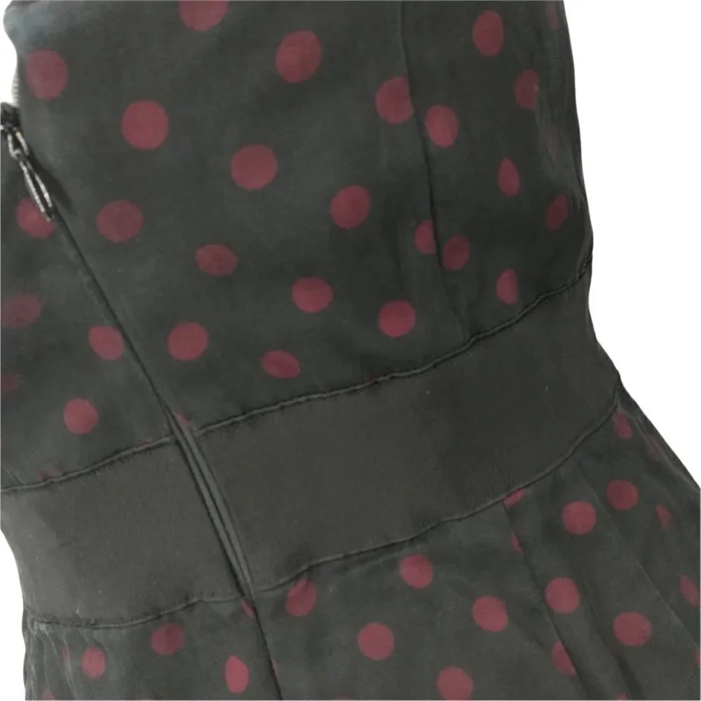 White House Black Market Polka Dot Strapless Party Dress Size 2 WHBM Silk LBD - Picture 9 of 12